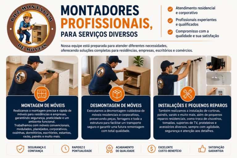 Montadores Profissionais, para serviços diversos