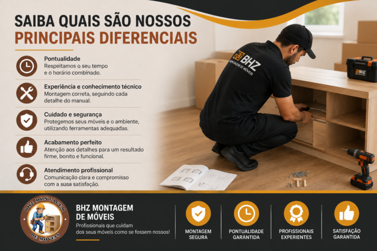 Montador de Móveis em Santa Amélia BH: diferenciais da nossa equipe